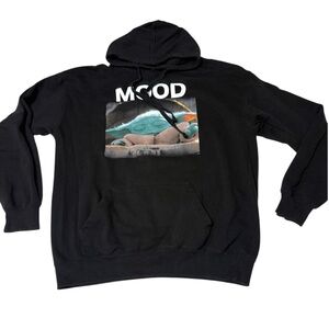 Star Wars Hoodie Fleece Mood Baby Joda Grogu The Mandalorian Black Men Size L